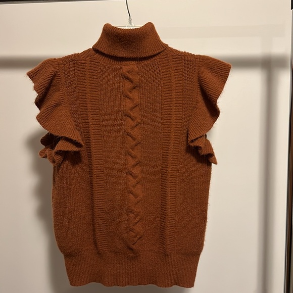 Ruffle Sleeve Turtleneck Sweater - Picture 2 of 3